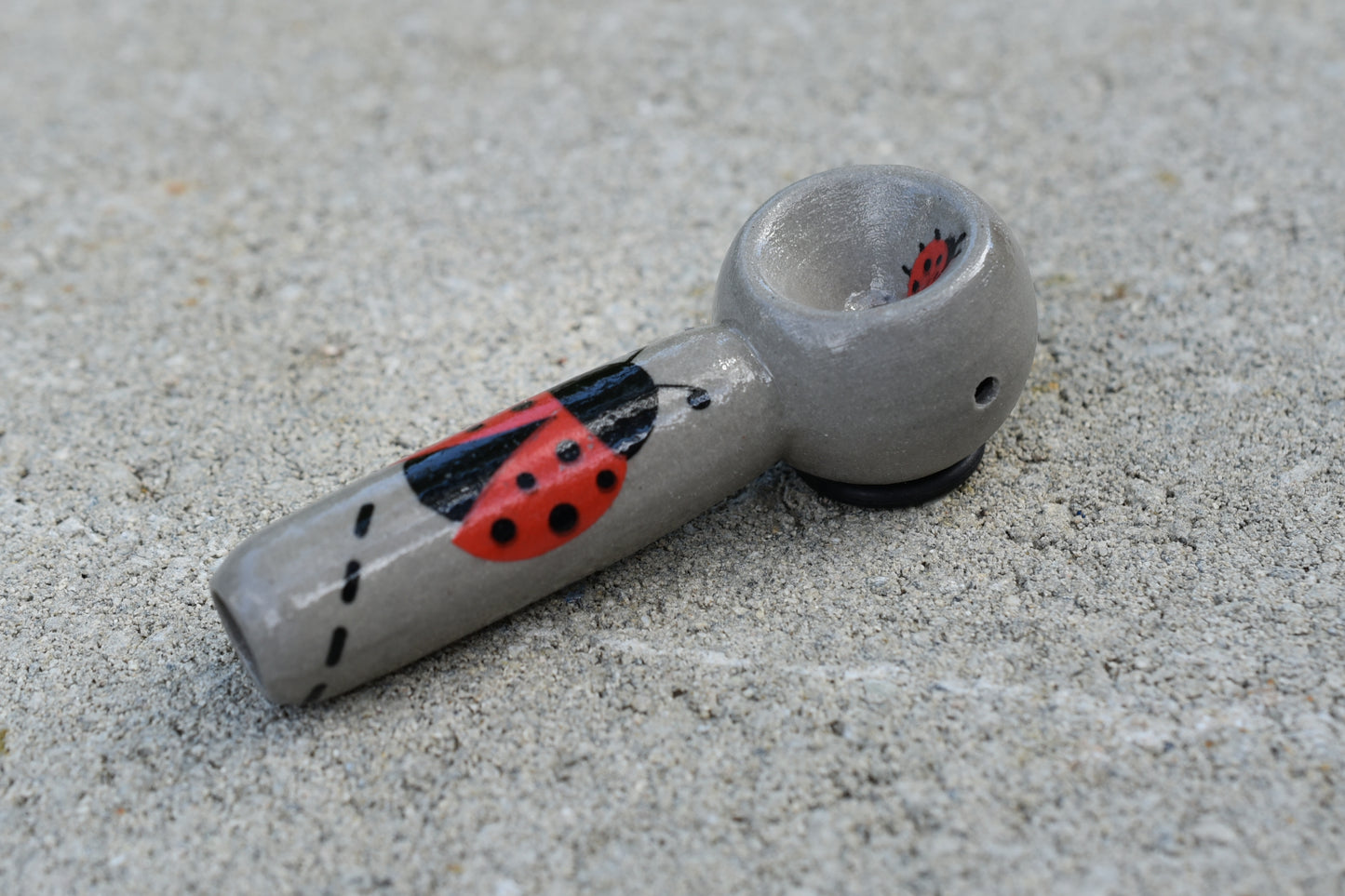 Ladybugs, Cement Gray Color, Small Pipe