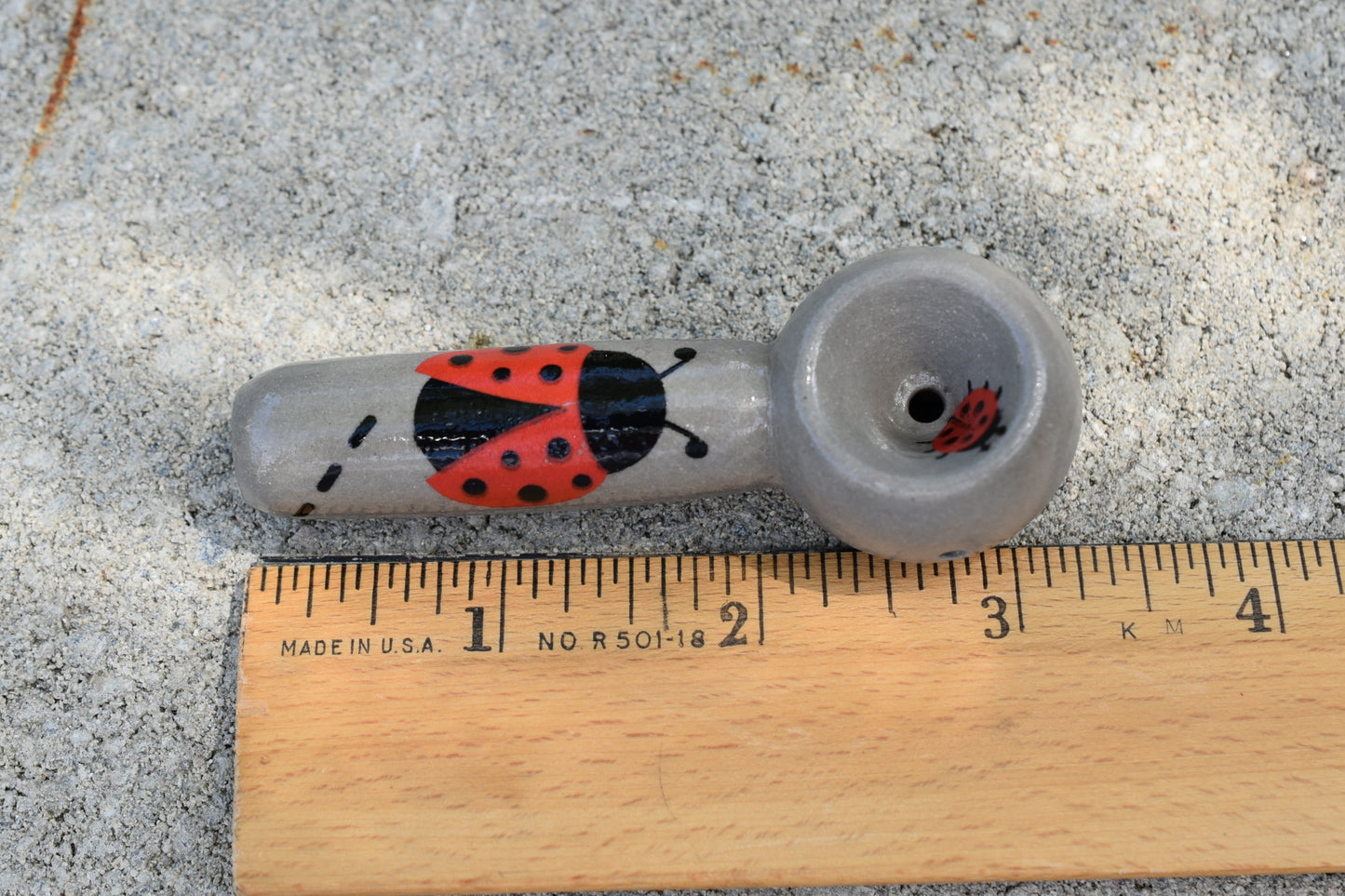 Ladybugs, Cement Gray Color, Small Pipe