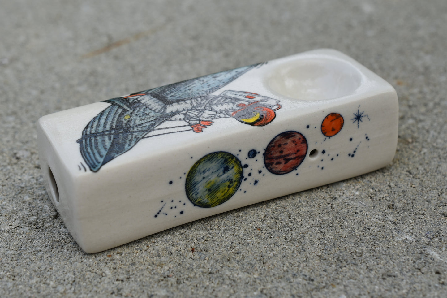 Major Tom, Astronaut, Whale Riding, Rectangular Pipe