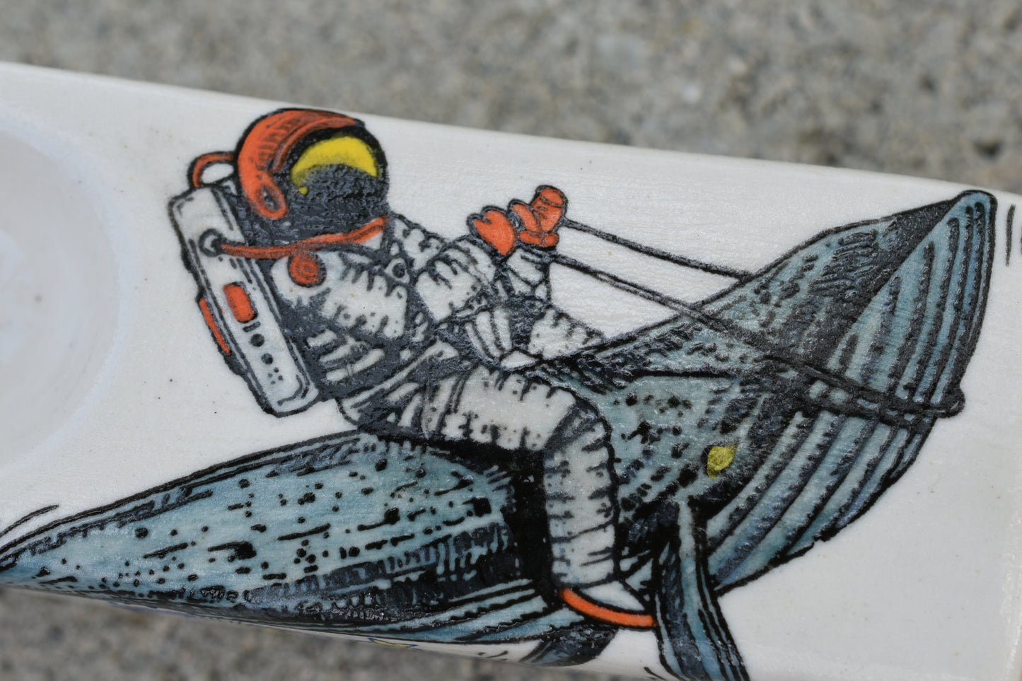 Major Tom, Astronaut, Whale Riding, Rectangular Pipe