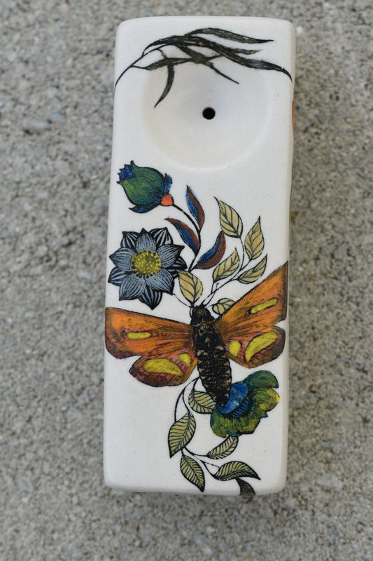 Moth and Flowers, Rectangular Pipe