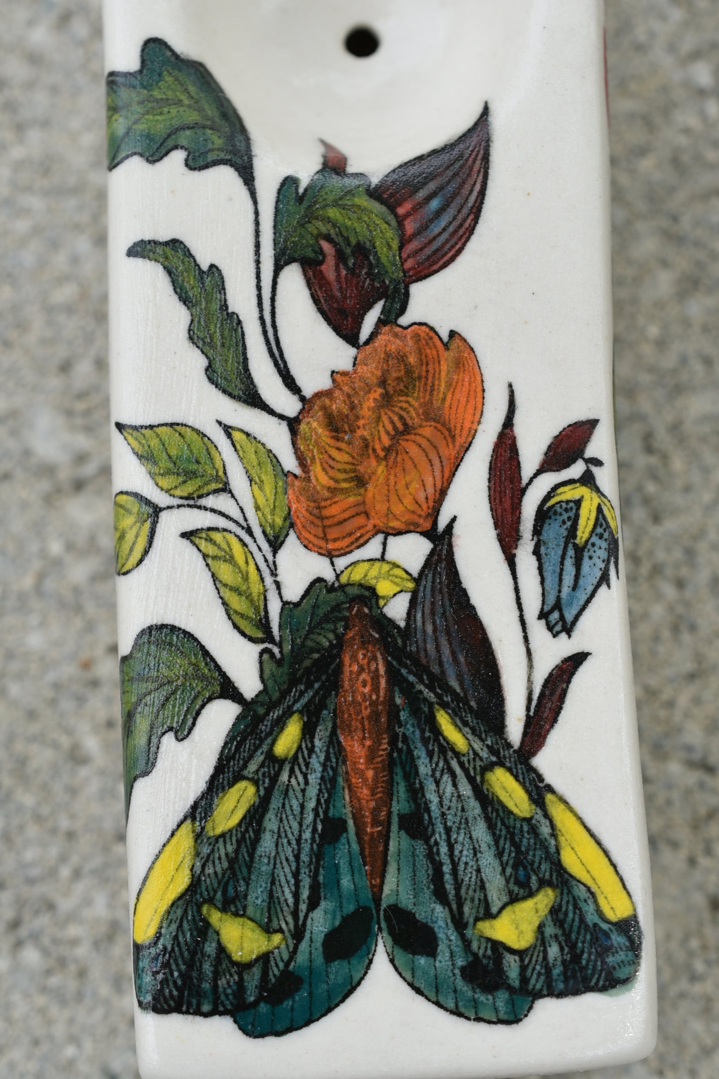 Moth and Flowers, Rectangular Pipe