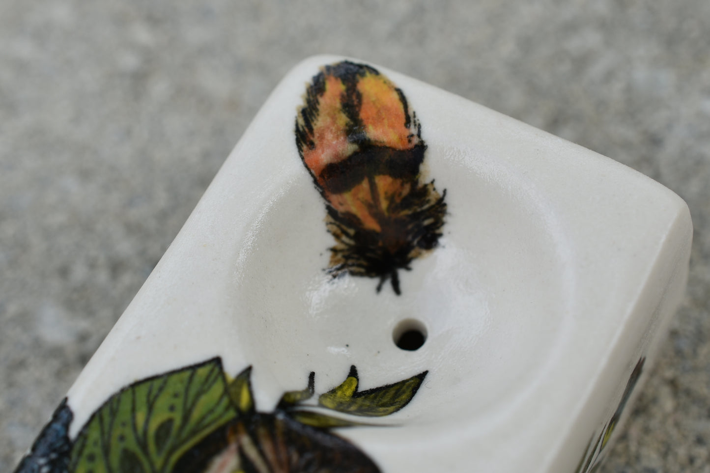 Owl and Flowers, Rectangular Pipe