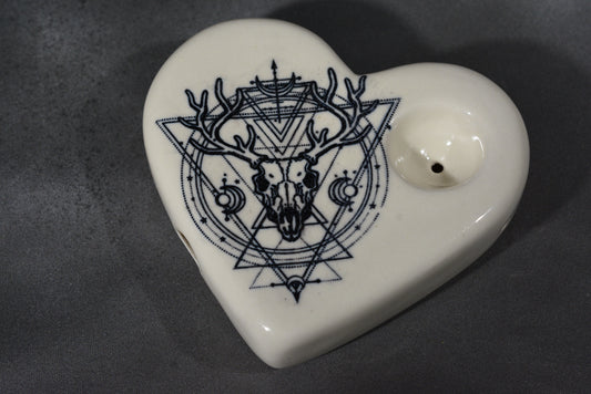 Dear Skull Alchemy, Spiritual, Heart Shaped, Unique Pipe