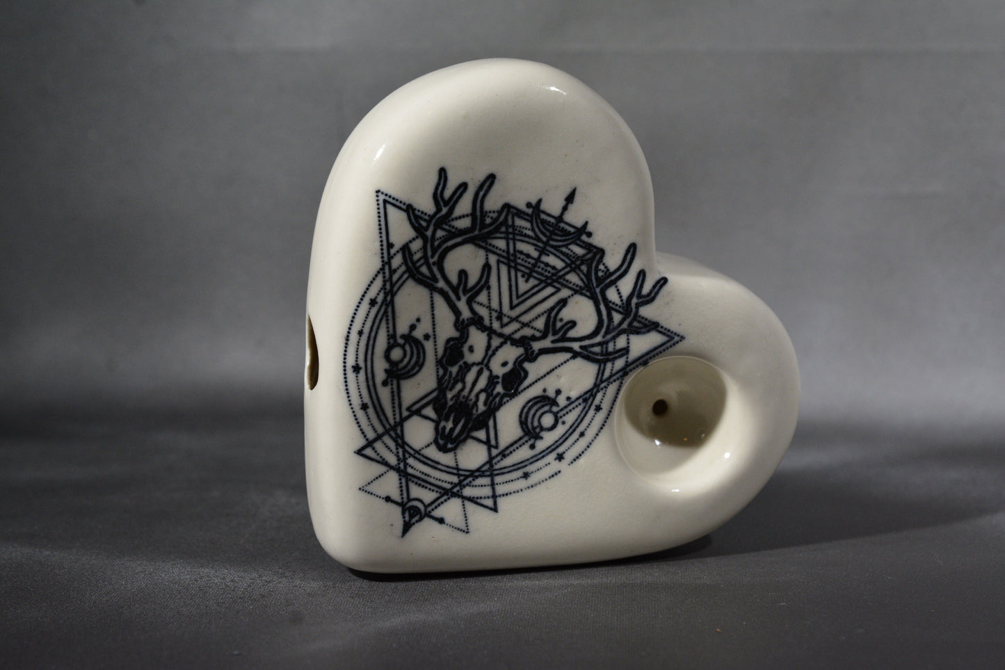 Dear Skull Alchemy, Spiritual, Heart Shaped, Unique Pipe