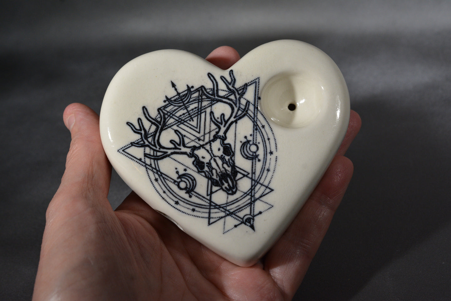 Dear Skull Alchemy, Spiritual, Heart Shaped, Unique Pipe