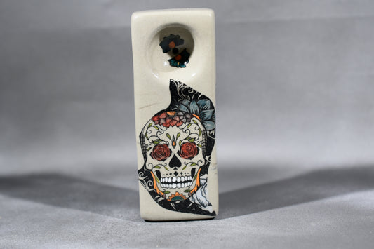 Day of the Dead Skull, dia de los Muertos, Cement Gray Color, Rectangular Shape, On Sale