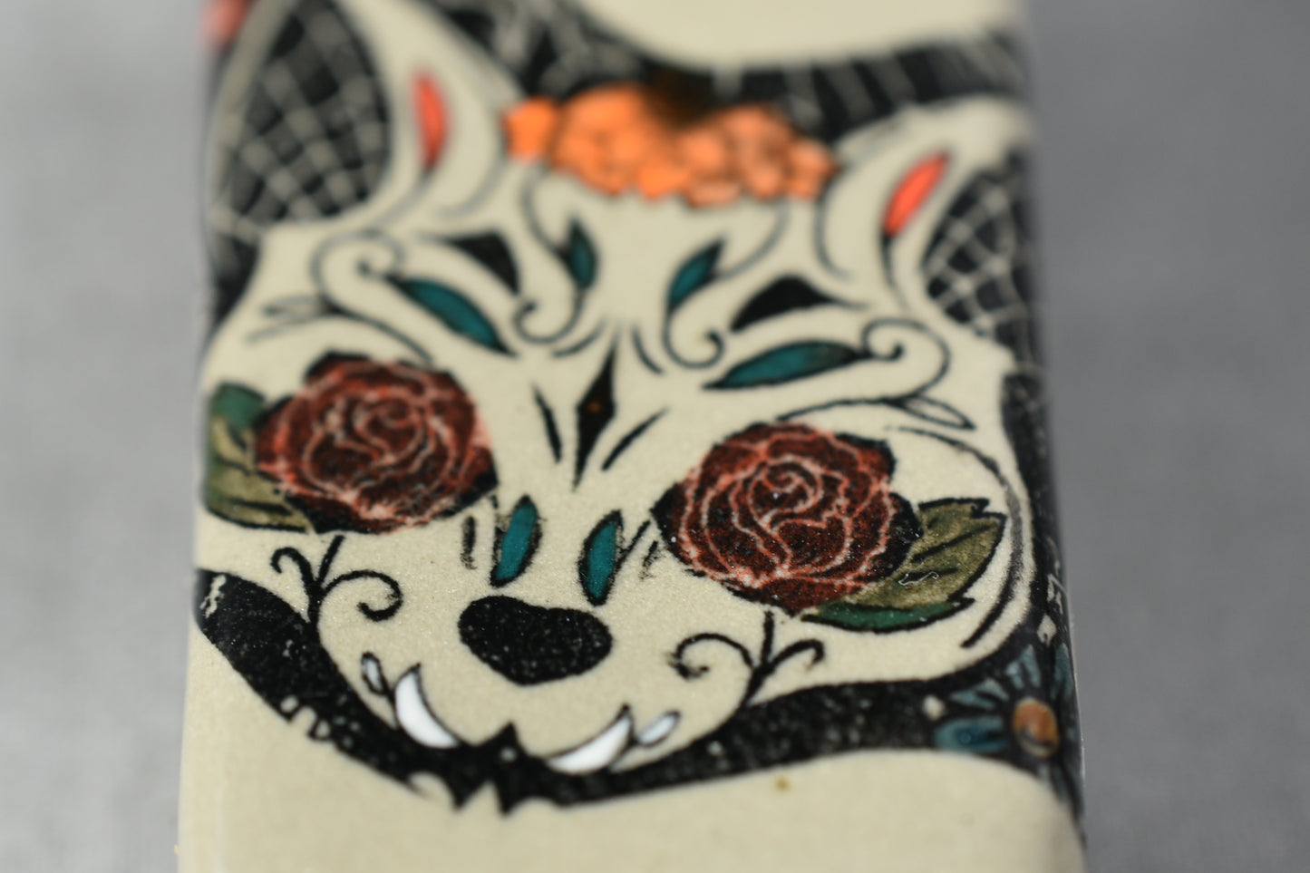 Day of the Dead Cat, Dia De Los Muertos, Cement Gray Color, Squangular Shape, On Sale